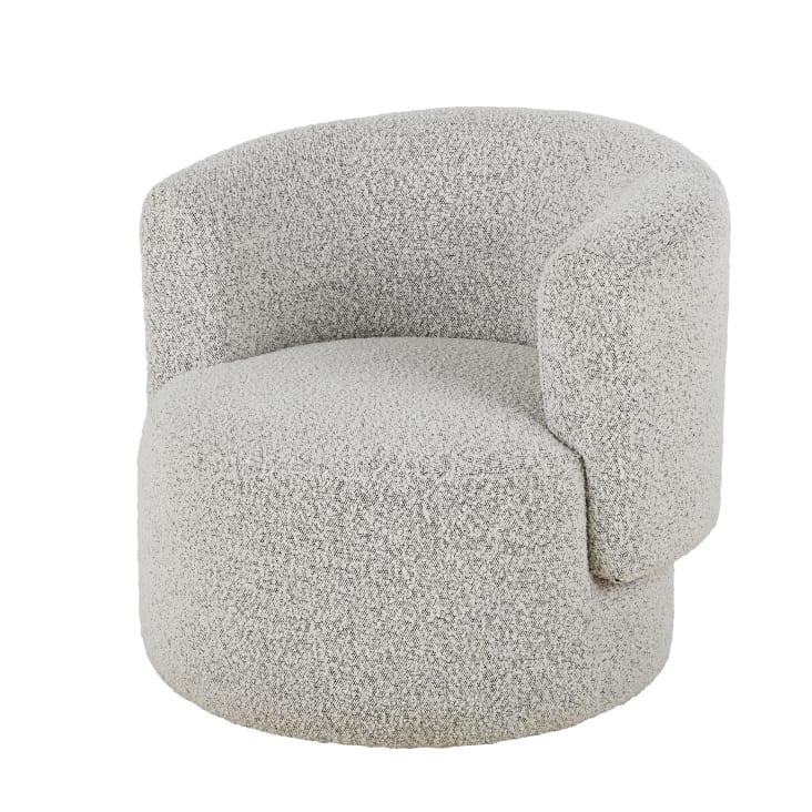 Maisons du Monde Boogie - Sillón de tela color gris moteado efecto lana rizada