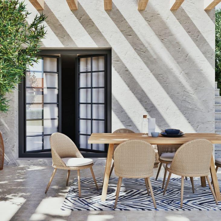 Maisons Du Monde Boréal - Mesa De Jardín De Acacia Maciza Para 6/8 Personas L.180