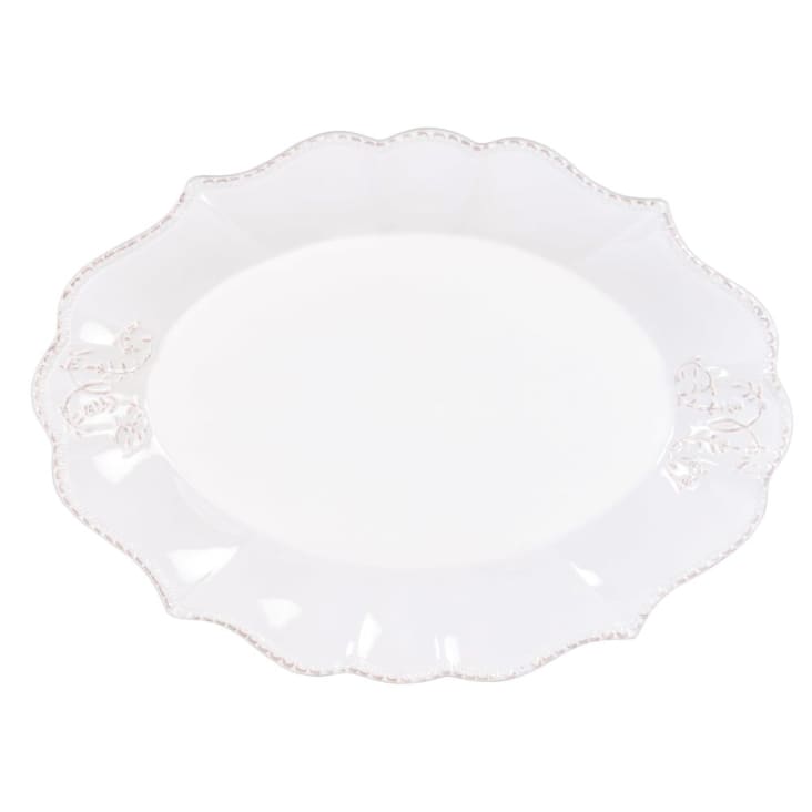 Maisons Du Monde Bourgeoisie - Bandeja Ovalada De Loza Blanca