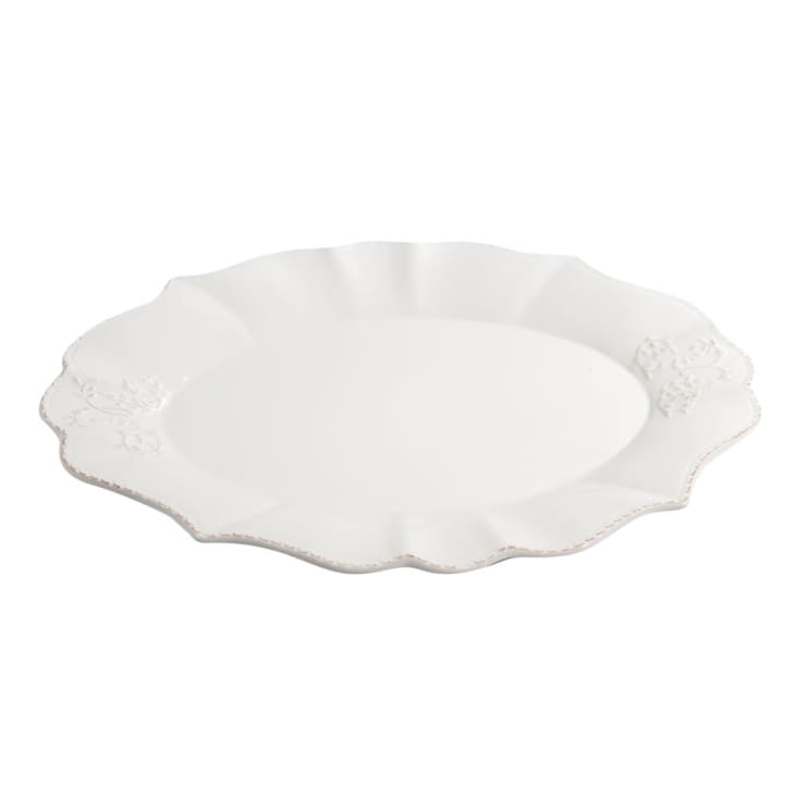 Maisons du Monde Bourgeoisie - Bandeja ovalada de loza blanca