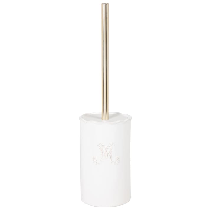 Maisons du Monde Bourgeoisie - Escobilla de baño de cerámica blanca