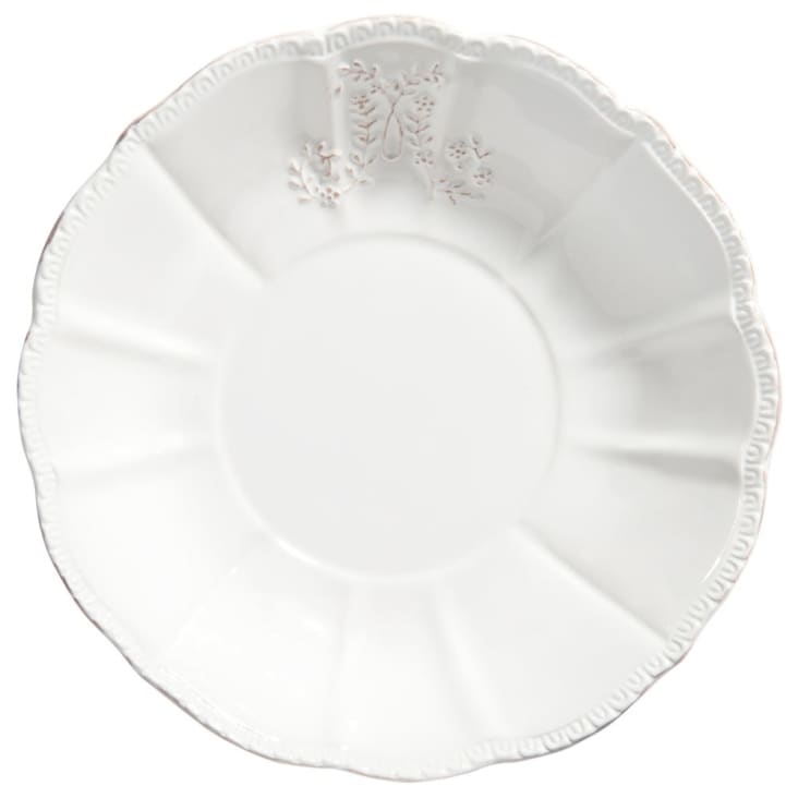 Maisons du Monde Bourgeoisie - Lote de 6 - Plato hondo de loza blanca
