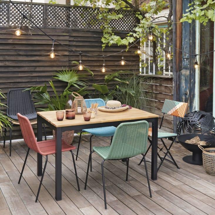 Maisons Du Monde Brasero De Metal Negro Con Hojas Cinceladas