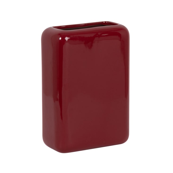 Maisons Du Monde Breda - Jarrón De Gres Color Rojo Burdeos Altura 25 Cm