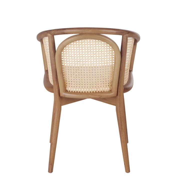 Maisons Du Monde Bree - Silla De Comedor De Rejilla De Ratán Y Tela Color Crudo