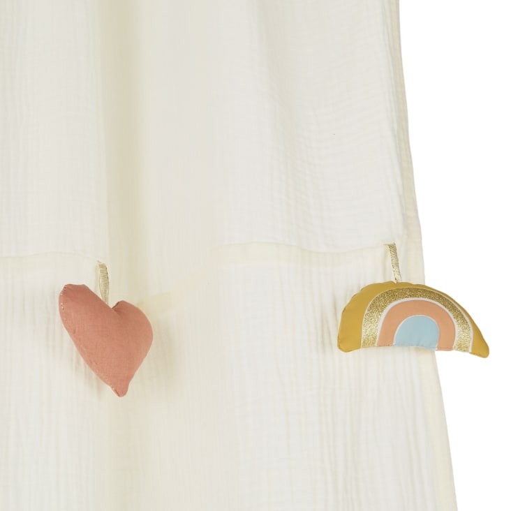 Maisons Du Monde BRISBANE - Cortina De Gasa De Algodón Con Elementos En Volumen 110x250