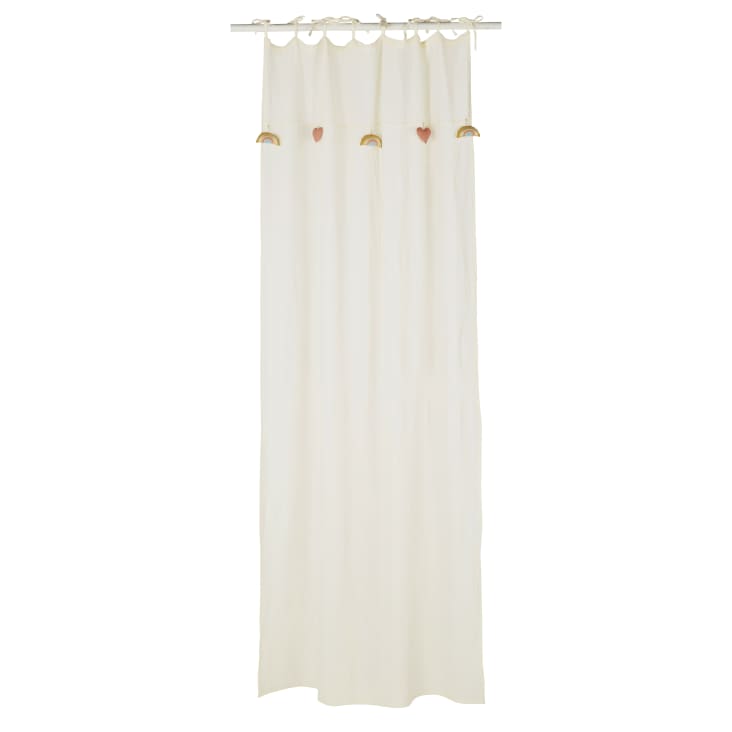 Maisons du Monde BRISBANE - Cortina de gasa de algodón con elementos en volumen 110x250