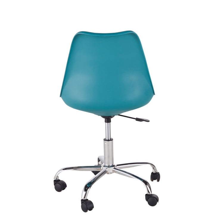 Maisons Du Monde Bristol - Silla De Escritorio Infantil Ajustable Con Ruedas Verde Azulado