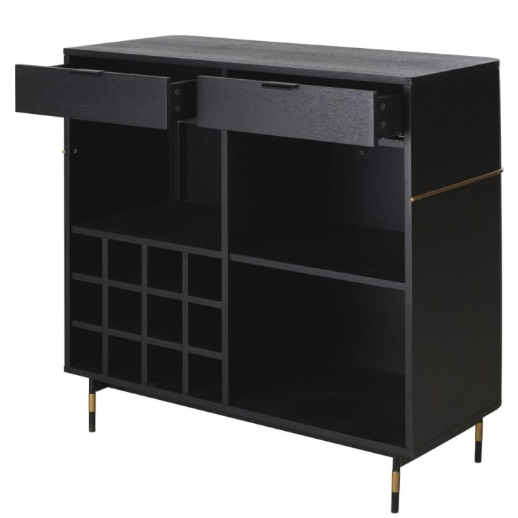 Maisons Du Monde Broadview Business - Barra Con Dos Cajones Y Un Botellero En Negro