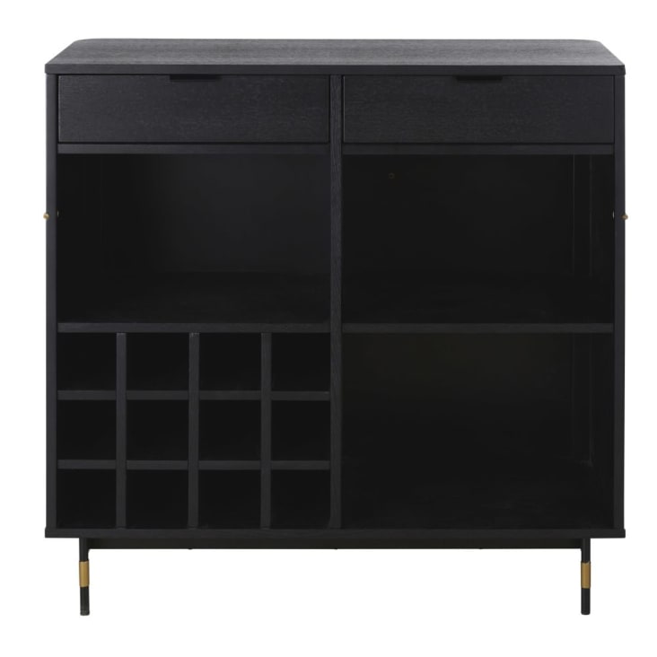 Maisons Du Monde Broadview Business - Barra Con Dos Cajones Y Un Botellero En Negro