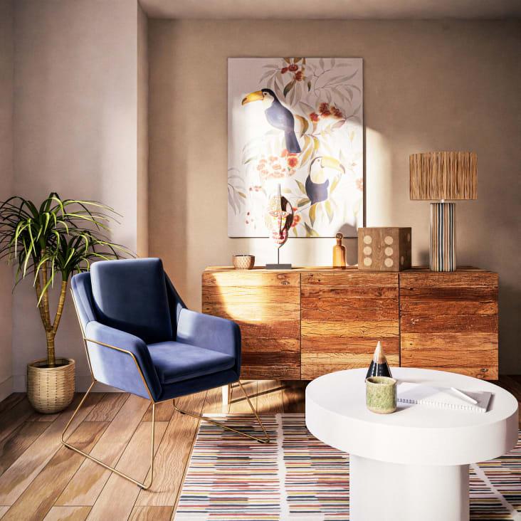 Maisons Du Monde BROCK - Palmera Verde Artificial Con Macetero De Mimbre Beige