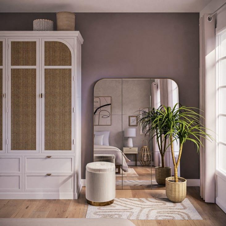 Maisons Du Monde BROCK - Palmera Verde Artificial Con Macetero De Mimbre Beige