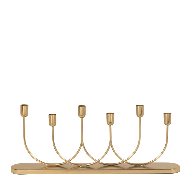 Maisons du Monde Brooklyn - Candelabro de 6 brazos de hierro dorado