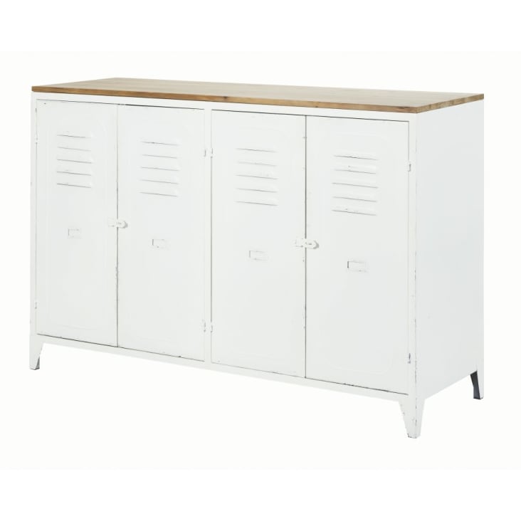 Maisons Du Monde Bruce - Aparador Con 4 Puertas De Metal Y Abeto
