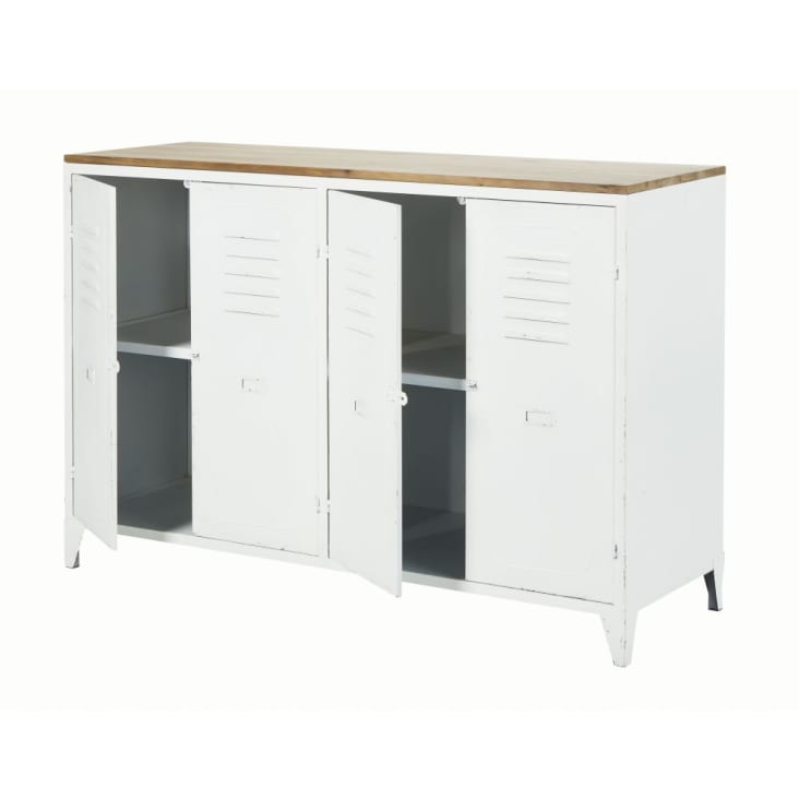 Maisons Du Monde Bruce - Aparador Con 4 Puertas De Metal Y Abeto