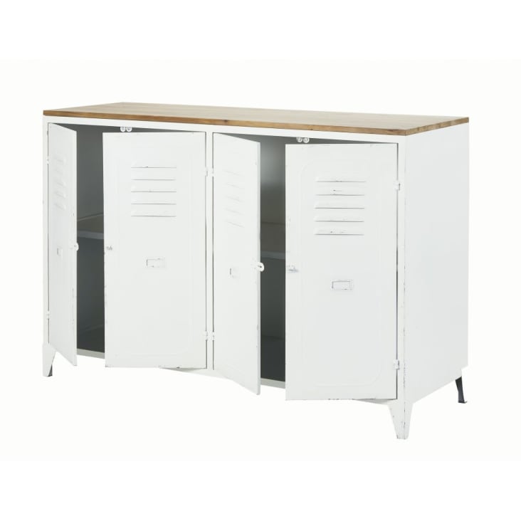 Maisons Du Monde Bruce - Aparador Con 4 Puertas De Metal Y Abeto