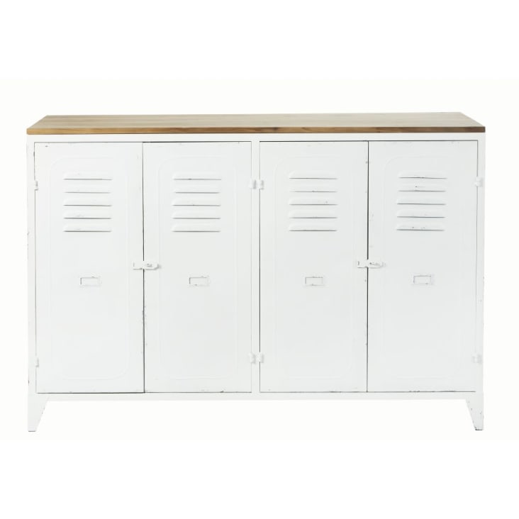 Maisons du Monde Bruce - Aparador con 4 puertas de metal y abeto