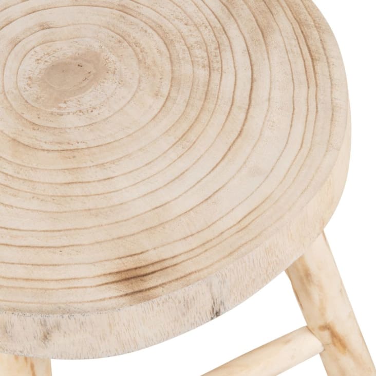 Maisons Du Monde BRUTUS - Taburete Pequeño De Paulonia Y álamo