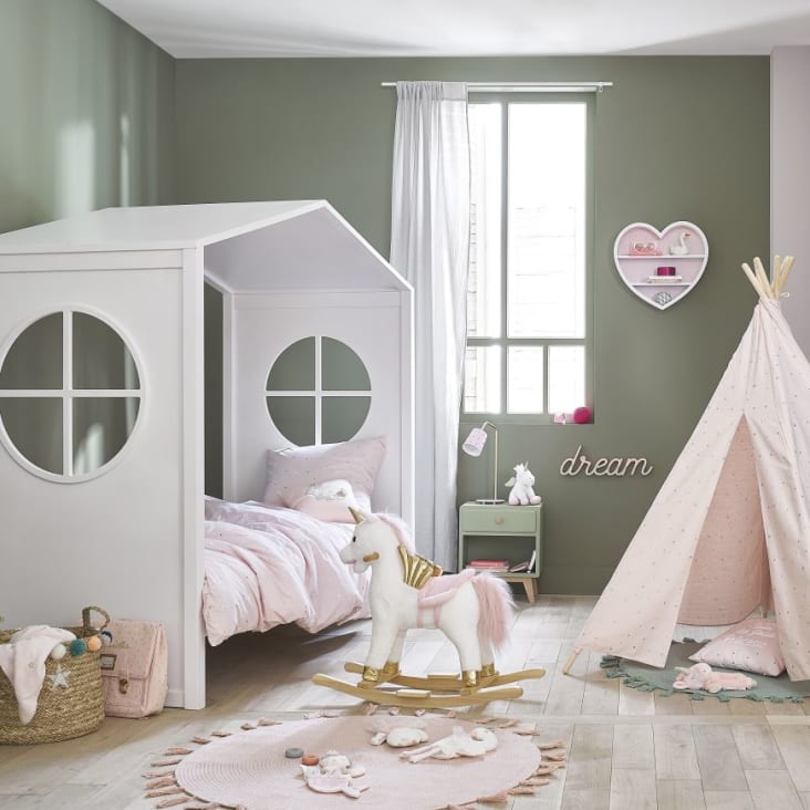 Maisons Du Monde Bucolique - Cama Cabaña Infantil 90x190 Blanca