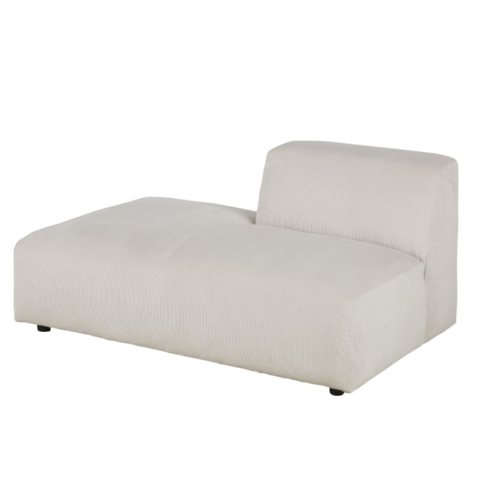 Maisons Du Monde Buddy - Chaise Longue Izquierda Para Sofá Modulable De Terciopelo Acanalado Beige
