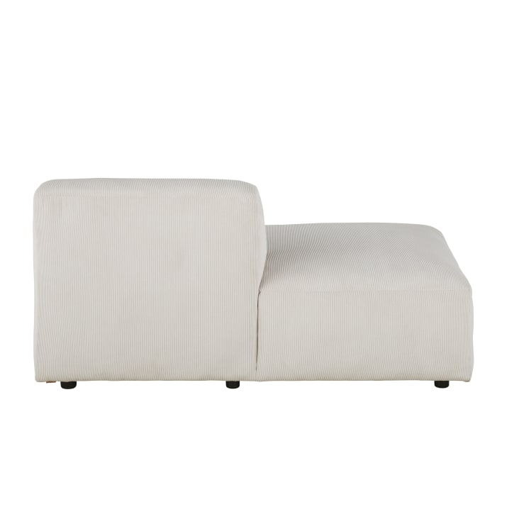 Maisons Du Monde Buddy - Chaise Longue Izquierda Para Sofá Modulable De Terciopelo Acanalado Beige