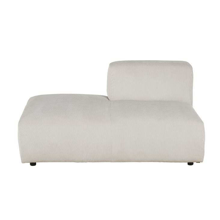Maisons du Monde Buddy - Chaise longue izquierda para sofá modulable de terciopelo acanalado beige