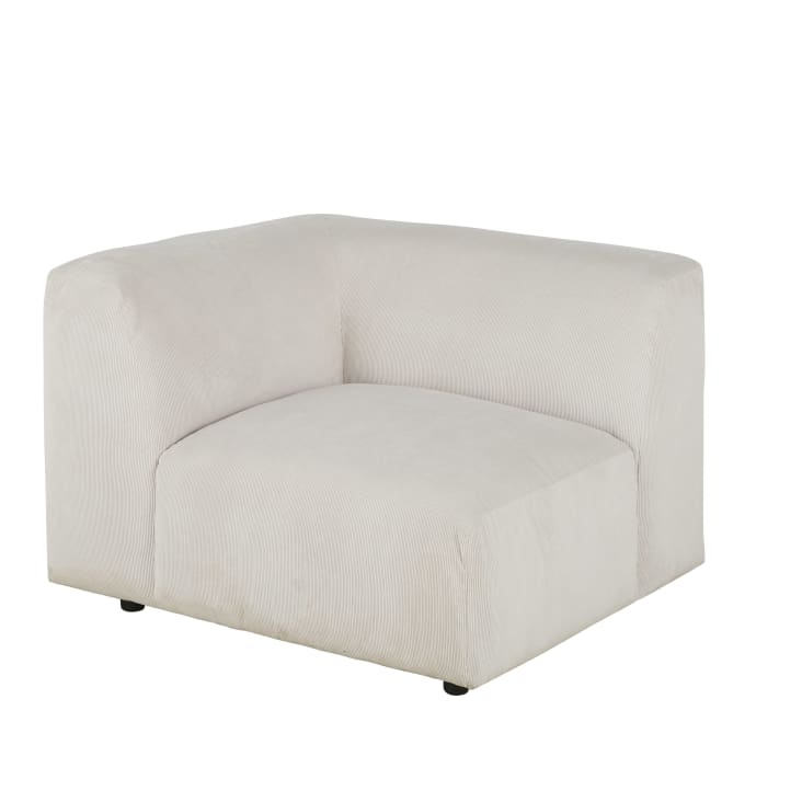 Maisons Du Monde Buddy - Reposabrazos Derecho Para Sofá Modulable De Terciopelo Acanalado Beige