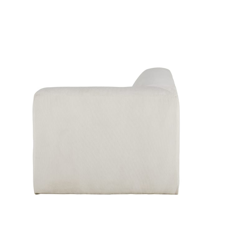 Maisons Du Monde Buddy - Reposabrazos Derecho Para Sofá Modulable De Terciopelo Acanalado Beige