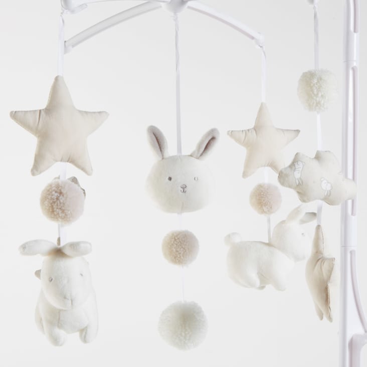 Maisons Du Monde Bulle - Móvil Musical Para Bebé Color Crudo Blanco Y Topo