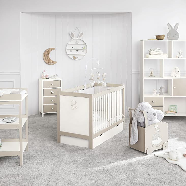 Maisons Du Monde Bulle - Móvil Musical Para Bebé Color Crudo Blanco Y Topo