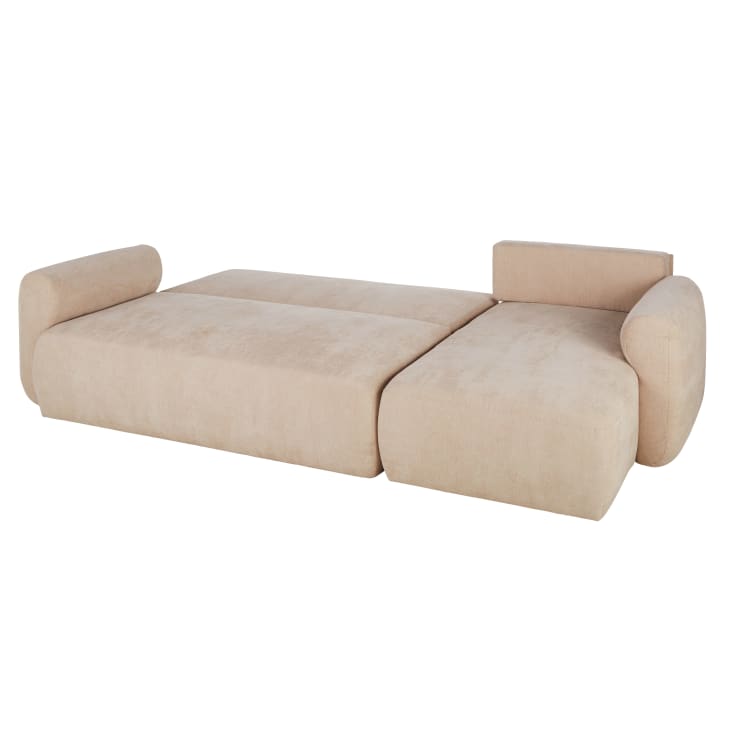 Maisons Du Monde Bump - Sofá Rinconera De 3/4 Plazas De Tela Reciclada Beige