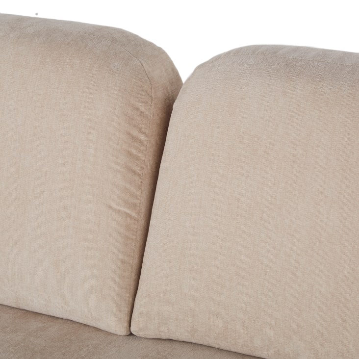 Maisons Du Monde Bump - Sofá Rinconera De 3/4 Plazas De Tela Reciclada Beige