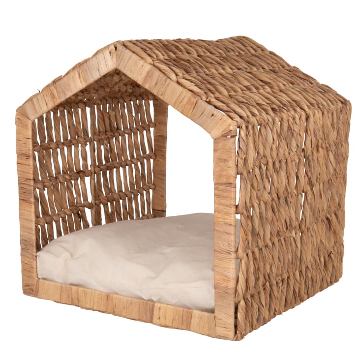 Maisons Du Monde CABANE - Cesta Con Forma De Cabaña De Jacinto De Agua Trenzado Beige