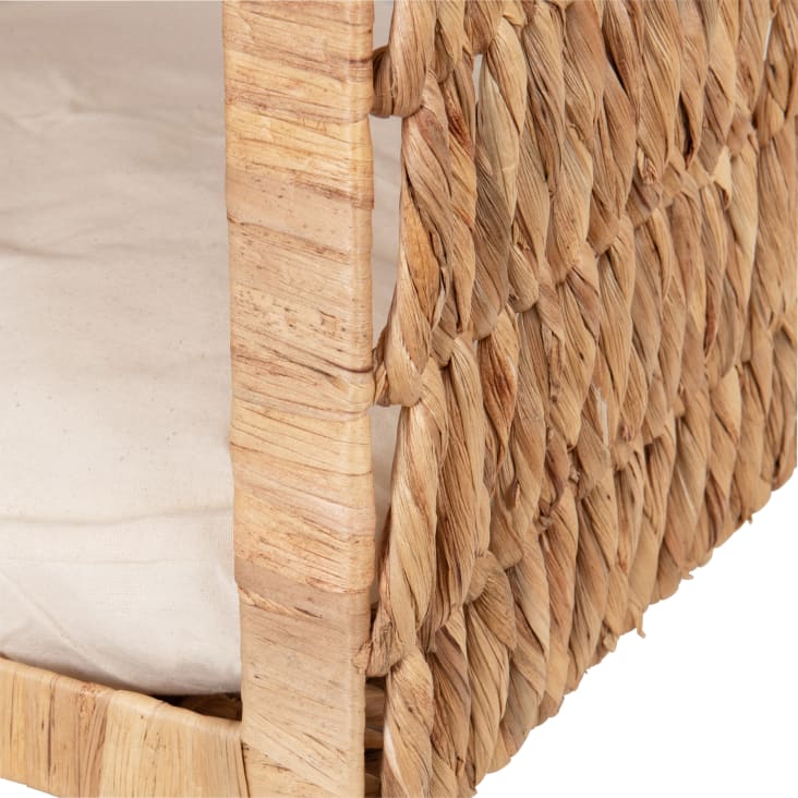 Maisons Du Monde CABANE - Cesta Con Forma De Cabaña De Jacinto De Agua Trenzado Beige
