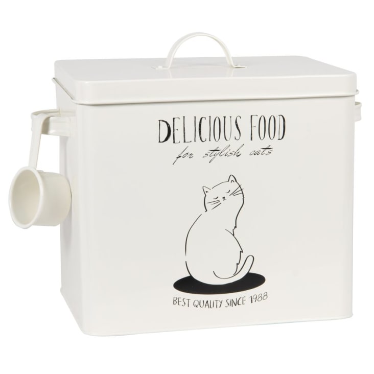 Maisons du Monde Caja de comida para gatos blanca y negra