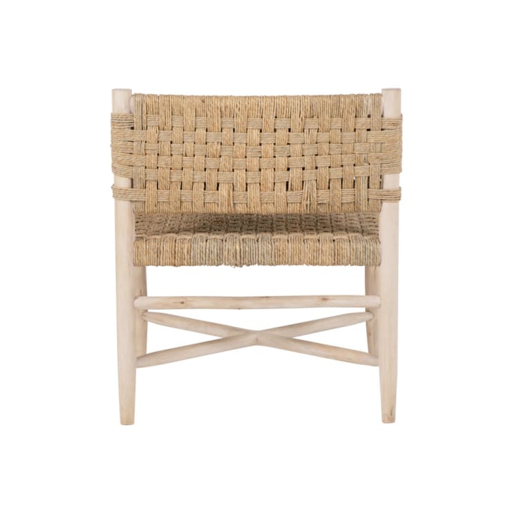 Maisons Du Monde Calas - Sillón De Madera De Eucalipto Y Sisal Beige