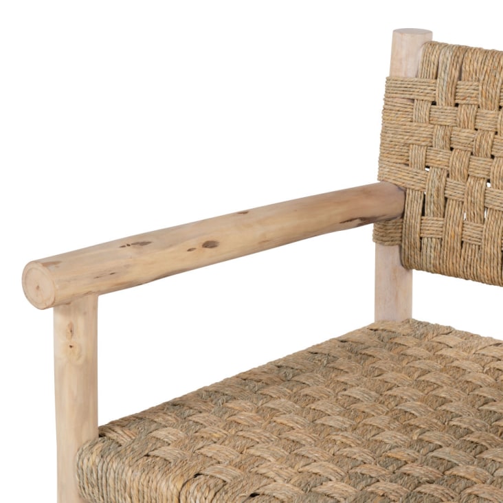 Maisons Du Monde Calas - Sillón De Madera De Eucalipto Y Sisal Beige