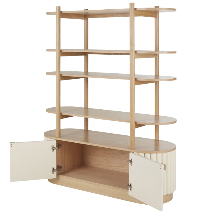 Maisons Du Monde Caldera - Biblioteca Con 2 Puertas Bicolor De Troncos De Madera