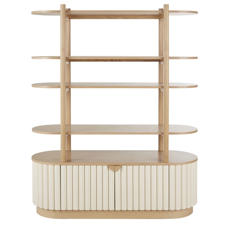 Maisons du Monde Caldera - Biblioteca con 2 puertas bicolor de troncos de madera