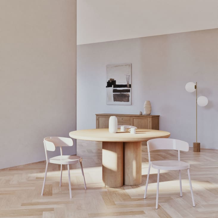 Maisons Du Monde Caldera - Mesa De Comedor Redonda Pie Central Tótem 8/10 Personas D150