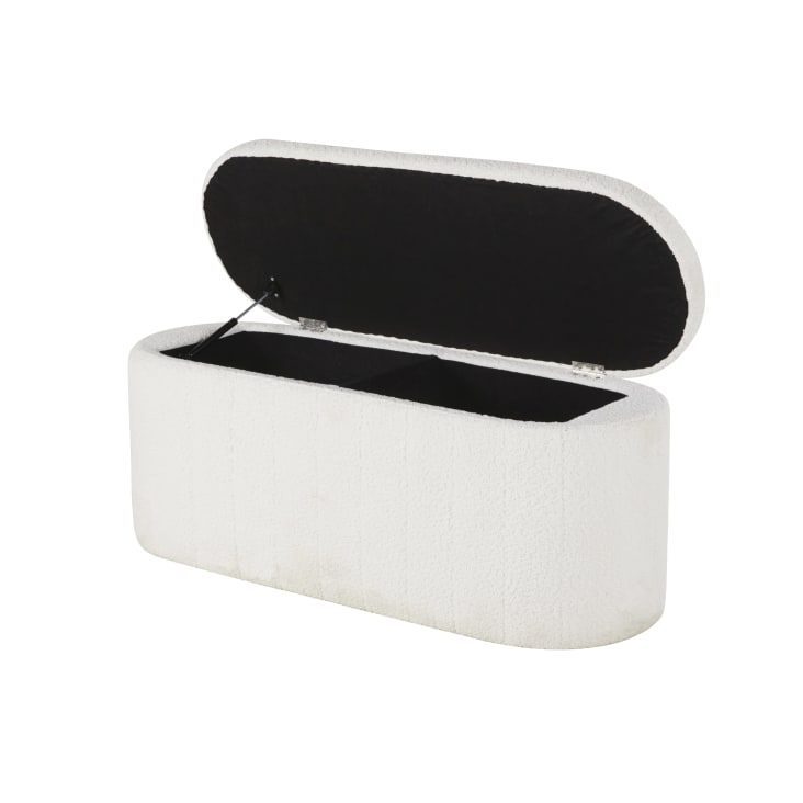 Maisons Du Monde CALEDRA - Banco Baúl De Tejido Rizado Color Crudo