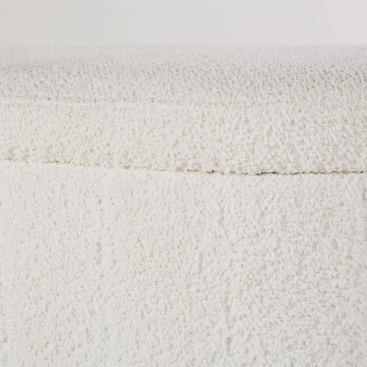 Maisons Du Monde CALEDRA - Banco Baúl De Tejido Rizado Color Crudo