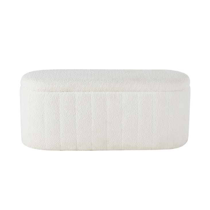 Maisons du Monde CALEDRA - Banco baúl de tejido rizado color crudo