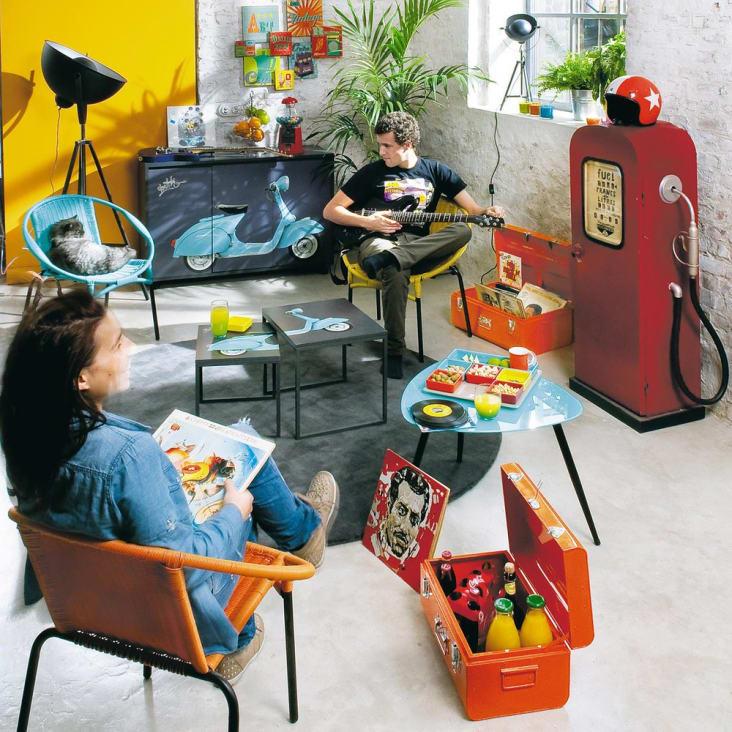 Maisons Du Monde Californie - Bomba De Combustible Decorativa De Metal Rojo An. 51 Cm CALIFORNIE