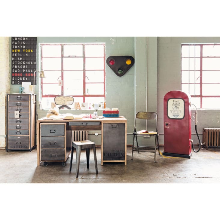 Maisons Du Monde Californie - Bomba De Combustible Decorativa De Metal Rojo An. 51 Cm CALIFORNIE