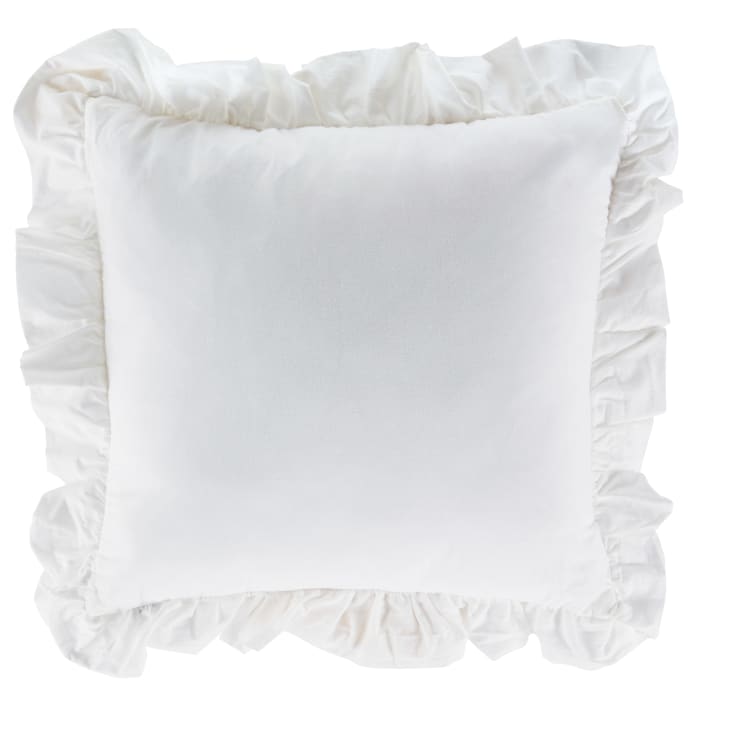 Maisons du Monde Calista - Cojín de algodón con volantes blanco 50x50 cm