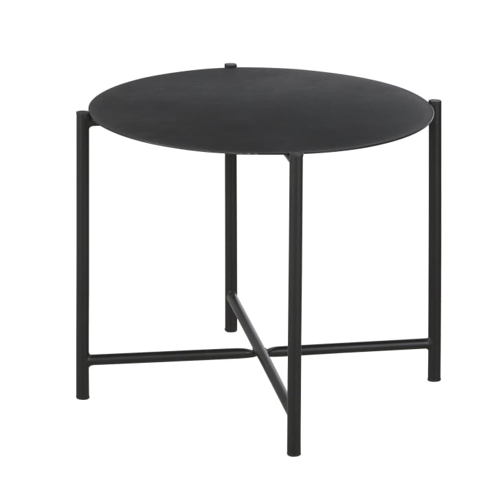Maisons Du Monde Calum - Mesa Baja Redonda De Exterior De Acero Negro D. 54