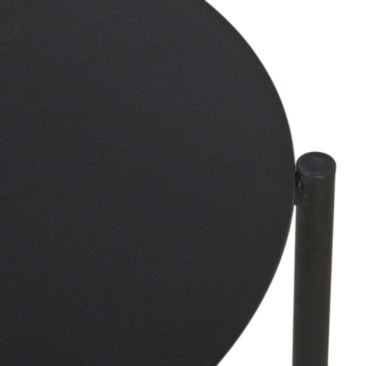 Maisons Du Monde Calum - Mesa Baja Redonda De Exterior De Acero Negro D. 54