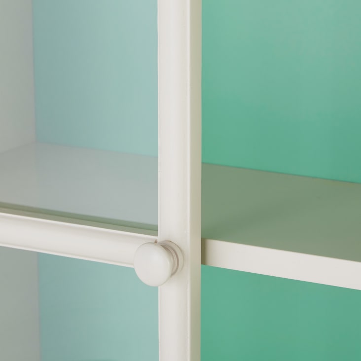 Maisons Du Monde CAMILA - Estantería De Pared Blanca Con 2 Puertas De Acrílico