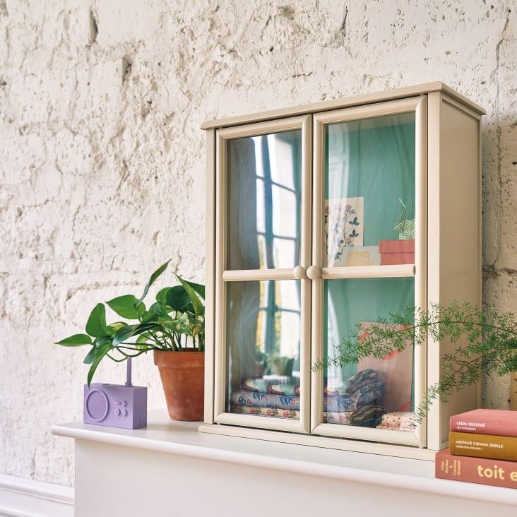 Maisons Du Monde CAMILA - Estantería De Pared Blanca Con 2 Puertas De Acrílico